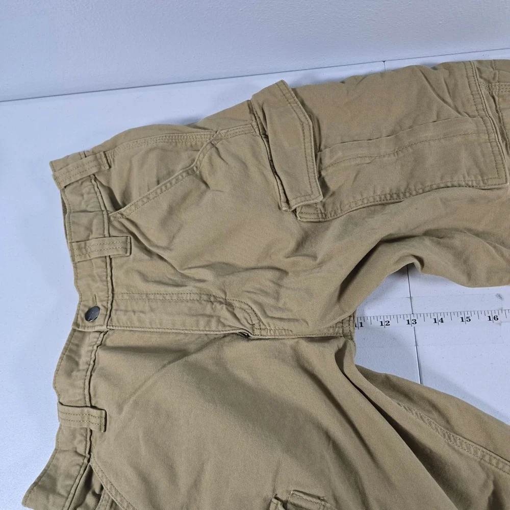 Carhartt Mens Rugged Flex Relaxed‎ Fit Canvas Cargo Work Short Tan BS3542-M 32